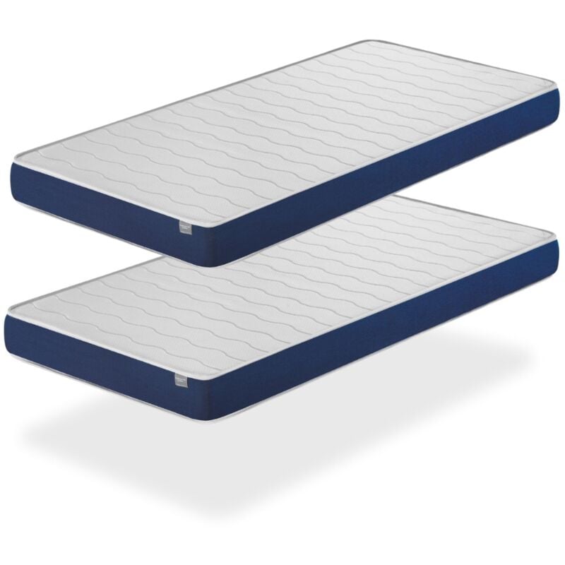 Xaluca - Matratze pack 2 ergo konfort 90x190 -H2- Hohe 14 cm Super weiche Polsterung - jugendlich - ideal für Nest-Betten