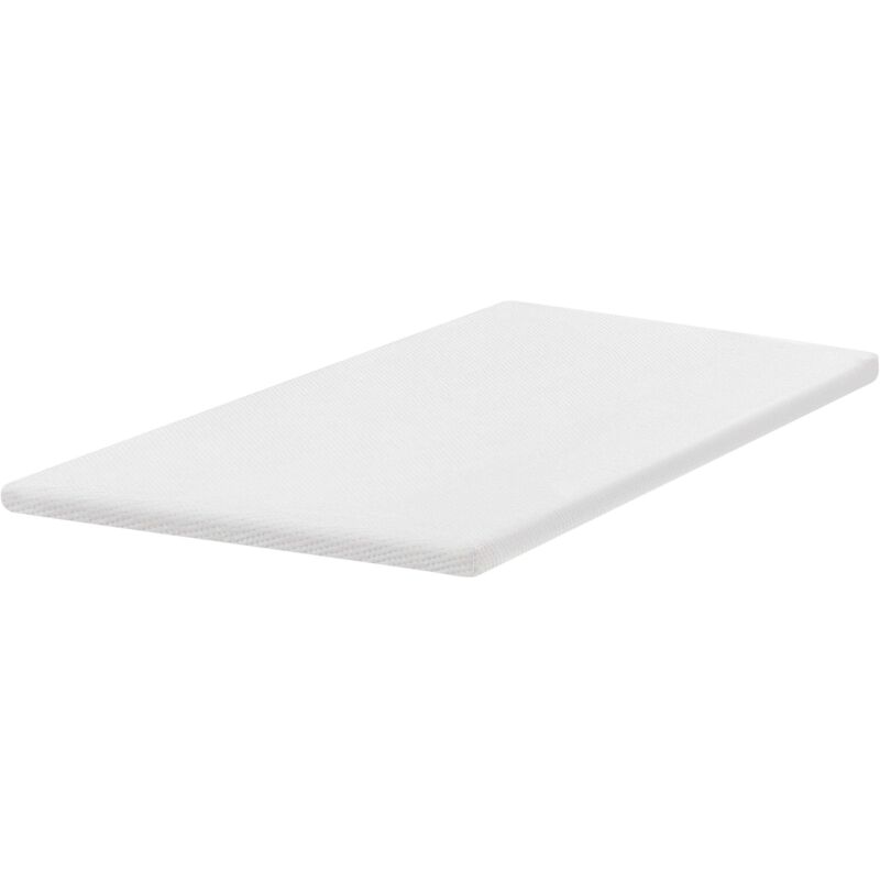Matratzentopper Weiß Latex PU-Schaum 140 x 200 cm Polyester Bezug Komfort Schaumtopper