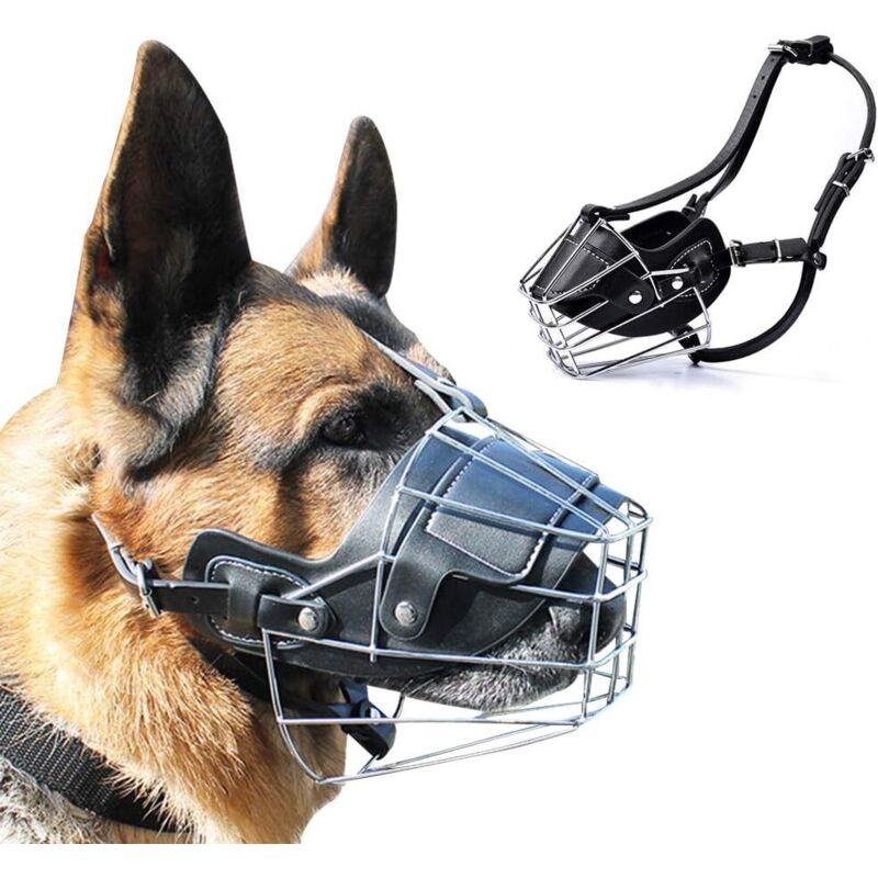 Maulkorb aus Leder und Metall für große Hunde, erhöhte Sicherheit