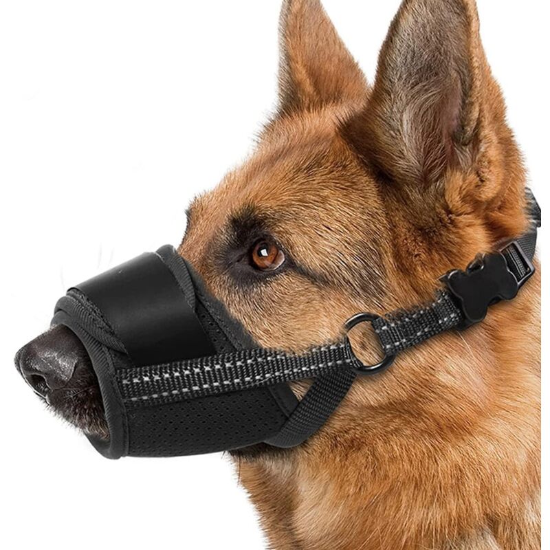 Jusch - Maulkorb für große/mittelgroße Hunde, Polyester, Größe xl, Schwarz