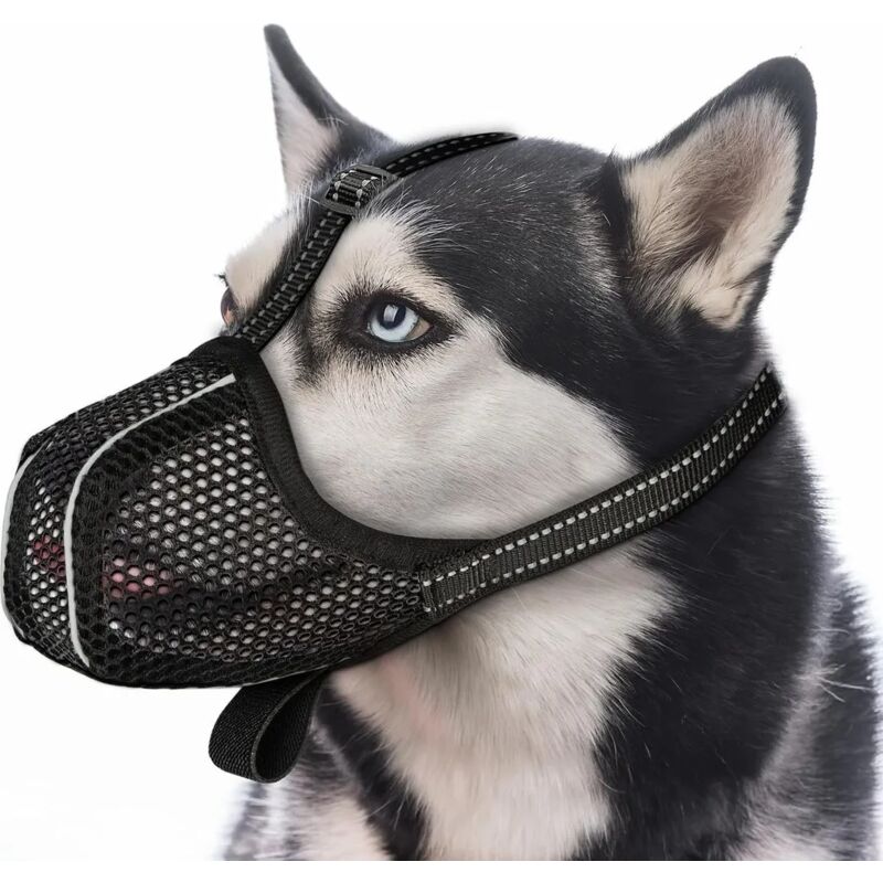 Toolive - Maulkorb Große Hunde, Prevent Fressen/Kauen/Beißen Hunde Maulkorb, Atmungsaktiv Reflektierende Einstellbare Maulkorb Mittlere Hunde(Black-L)