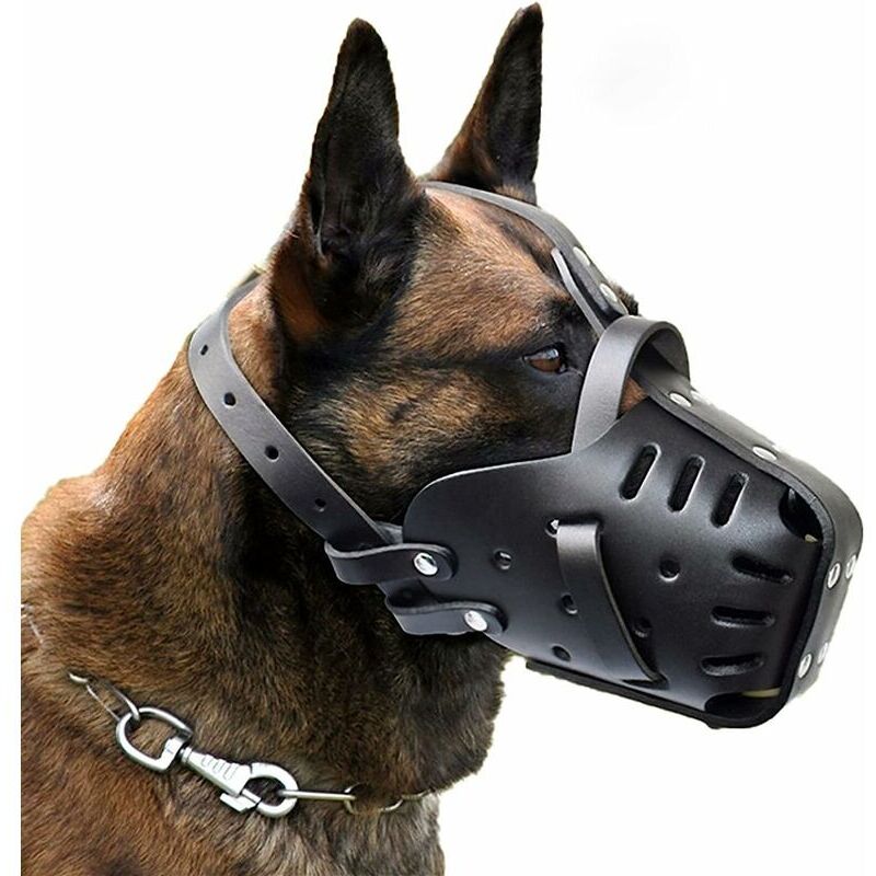 Maulkorb für Haustiere, aus Leder, für mittelgroße und große Hunde, Deutsche Schäferhunde und Dobermänner, Beißkontrollmasken für das Hundetraining,