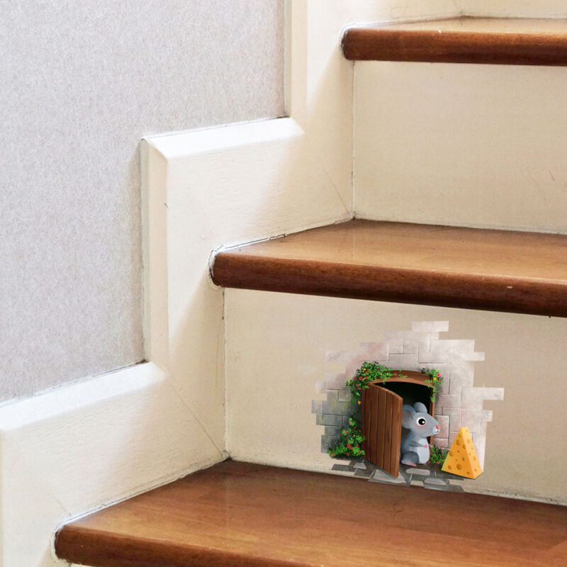 Shining House - Mauseloch Wandaufkleber Wandtattoo Wanddeko für Schlafzimmer Wohnzimmer Büro