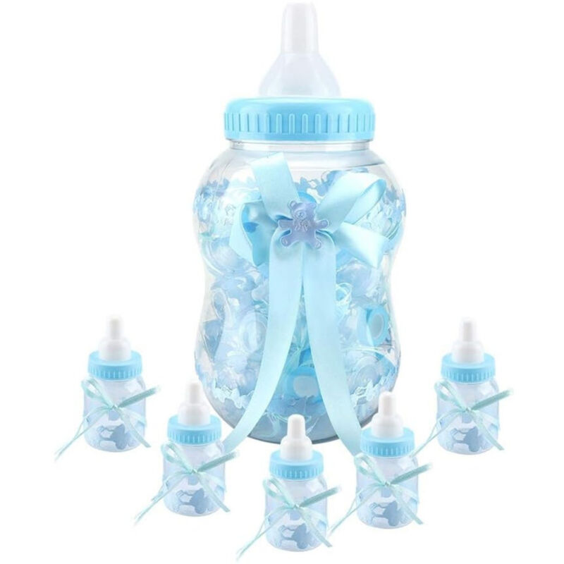 Trade Shop Traesio - Trade Shop - maxi hellblau gezuckerte mandel flasche geburt idee 30 stück baby +1 maxi taufe -