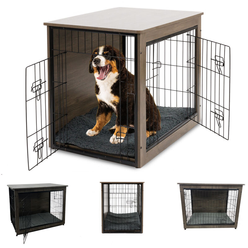 MaxxPet Hundebox aus Holz - 82x55x64 cm - Hundebox - Hundebox für zu Hause - Hundehütte - Hundehaus - Braun