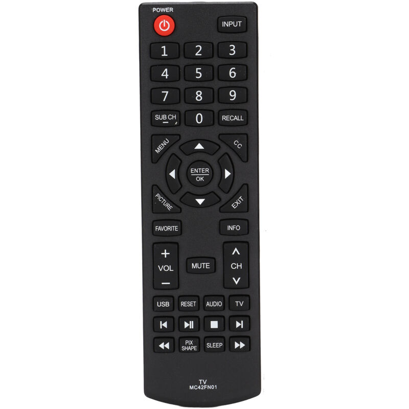 MC42FN01 Ersatzfernbedienung für SANYO-Fernseher, kompatibel mit LCD/LED-HD-Modellen einschließlich MC42NS00 und FW24E05F.