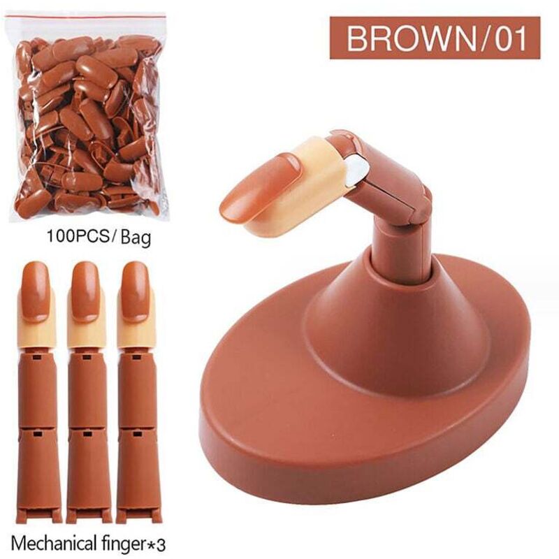 Mechanische Übungshand für Acrylnägel. Silikon-Nagelspitzen.