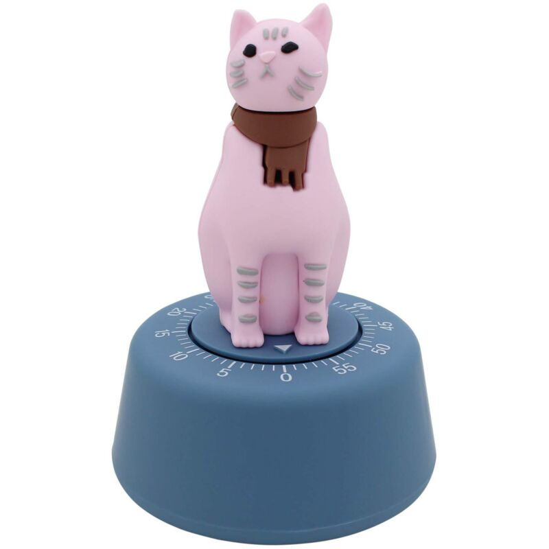 Mechanischer Küchentimer in Katzenform (Rosa)