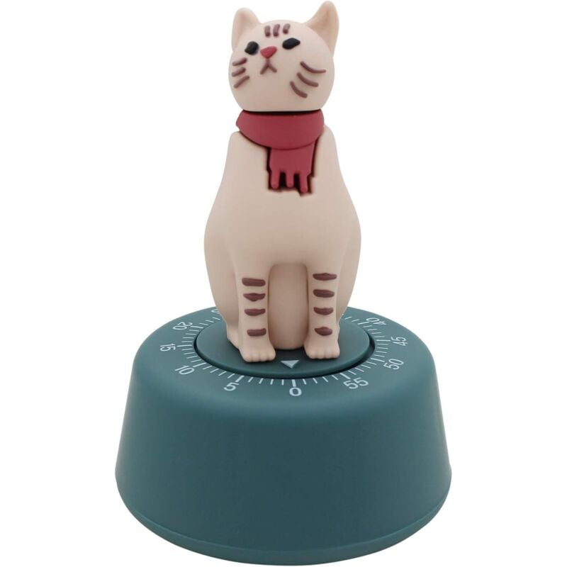 Mechanischer Timer in Katzenform. Küchentimer in Katzenform (gelb).