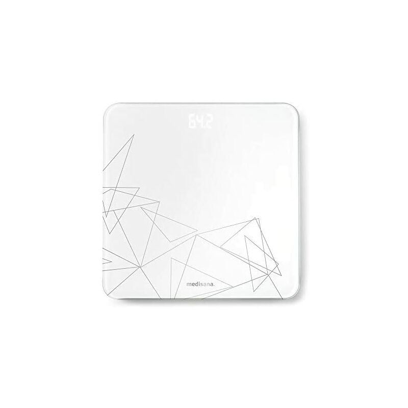 Medisana - ps 437 digitale Personenwaage bis 180 kg, Glas-Badewaage, unsichtbare LED-Anzeige, Waage mit Motiven, 'Step-On'-Aktivierung