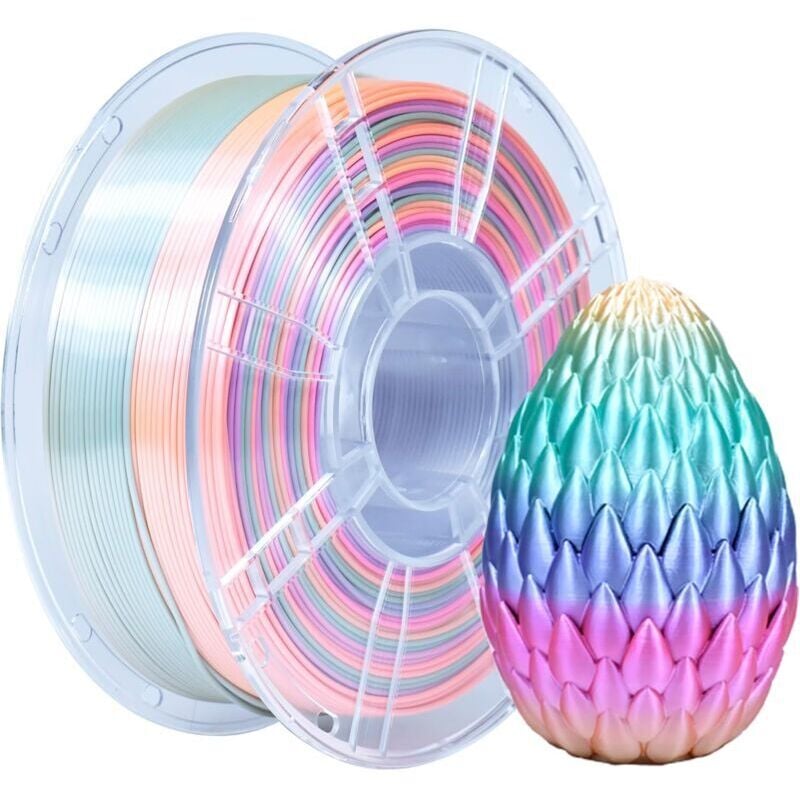 Mehrfarbiges PLA+-Filament 1,75 mm, Rainbow pla Plus Silk 3D-Druckerfilament 1 kg (2,2 lb), farbwechselndes PLA-3D-Druckfilament, Candy Rainbow Mumu