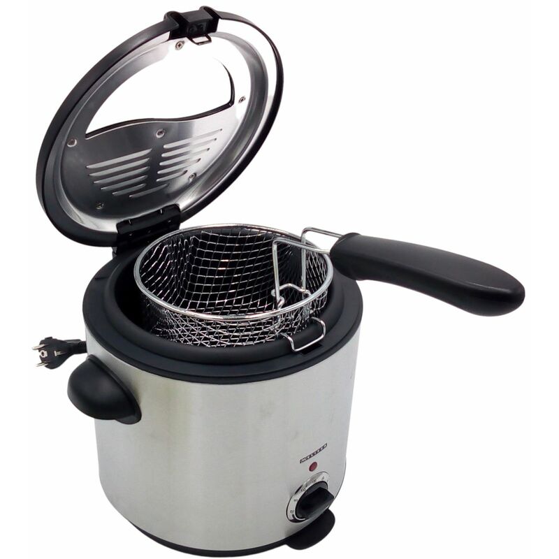 Melissa - Edelstahl Fritteuse 1,5 Liter Drehregler Sichtfenster Friteuse Frittöse