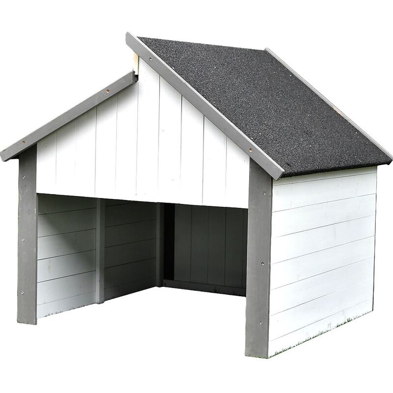 Holzgarage Mähroboter Grau / Weiß Garagen Dach Rasenroboter Carport Rasenmäher uv Schutz Mover Sonnenschutz Unterstand Gerätehaus - Melko
