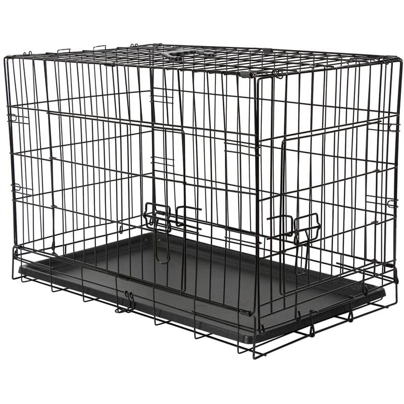 Melko Hundebox 91x63,5x58 cm Hundetransportbox klappbar Reisebox Katzenbox
