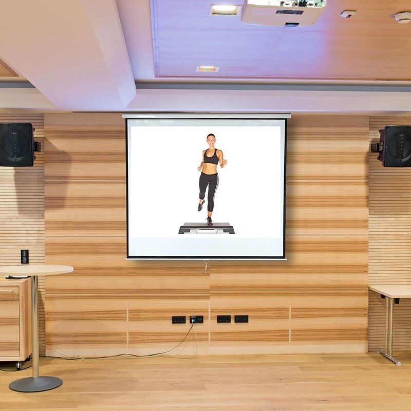 Rolloleinwand für Beamer, Rollo, Heimkino, Büro, Projektoren, 152 x 152 cm, 85 Zoll - Ideal für hd-tv - Melko