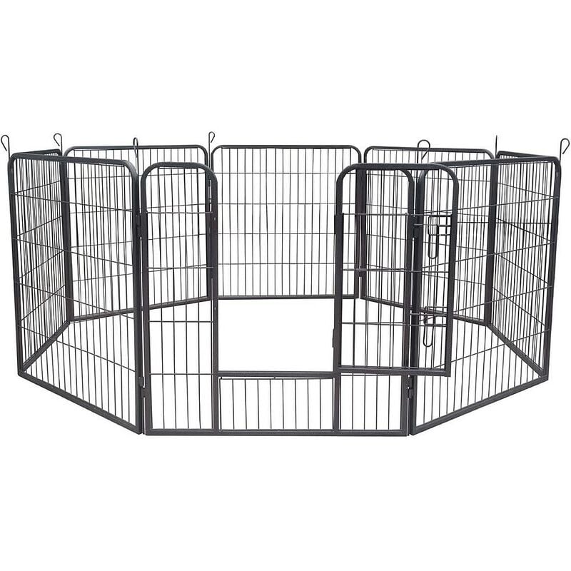Welpenauslauf 8 Elemente je 80x80cm Freigehege Laufstall Welpenzaun Welpengitter Hunde Welpen Freilauf Welpenfreigehege Welpenfreilauf Welpengitter