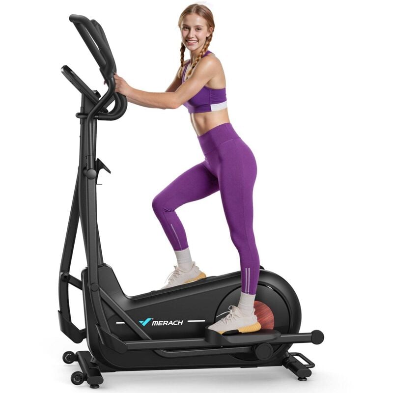 Merach - Heimtrainer Crosstrainer, Ellipsentrainer für Zuhause mit app, 16 Widerstandstufen, mit Bluetooth, bis 180kg