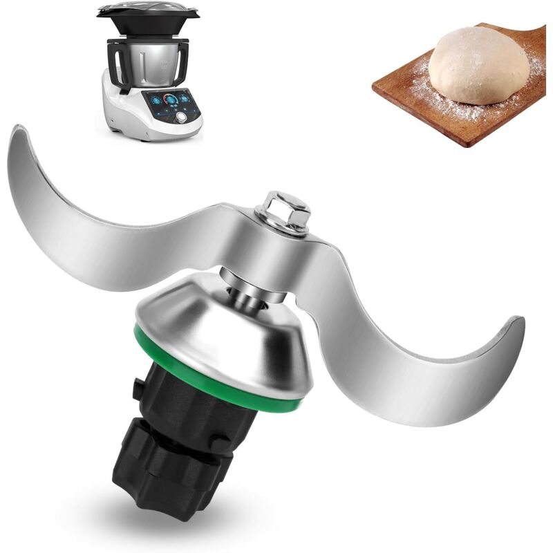 Messer kompatibel mit Thermomix TM5 und TM6, hochpräzise Knetklinge aus Edelstahl für Vorwerk Thermomix TM5, TM6 und TMF, keine Teigreste, schnelle
