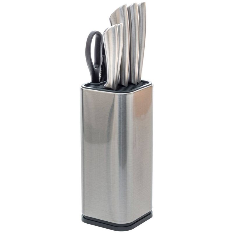 5five Simply Smart - Messer-Set mit Messerblock, Edelstahl, 5 Messer + Schere