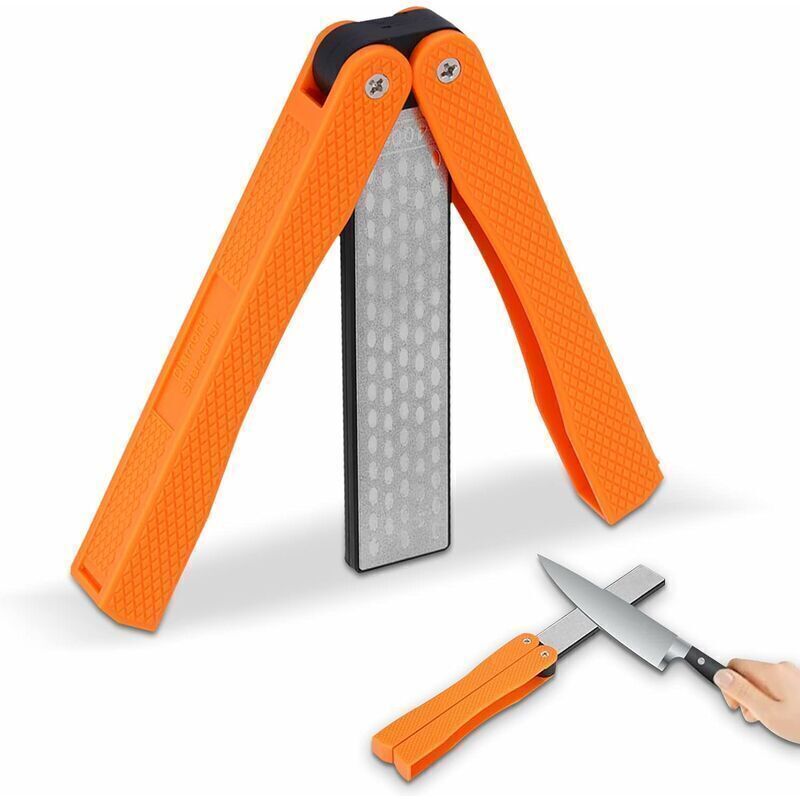 Gabrielle - Messerschärfer, 400/600 Körnung, faltbare Tasche, Diamant-Schleifstein, Diamant-Schärfertasche, doppelseitiger Schleifstein für Küche,