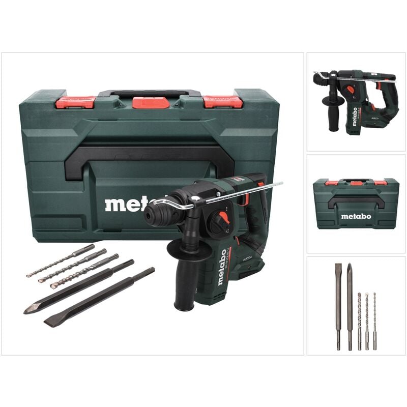 Metabo - bh 18 ltx bl 16 Akku Bohrhammer 18 v 1,3 j sds plus Brushless + 5 tlg. Bohrer und Meißel Set + x - ohne Akku, ohne Ladegerät