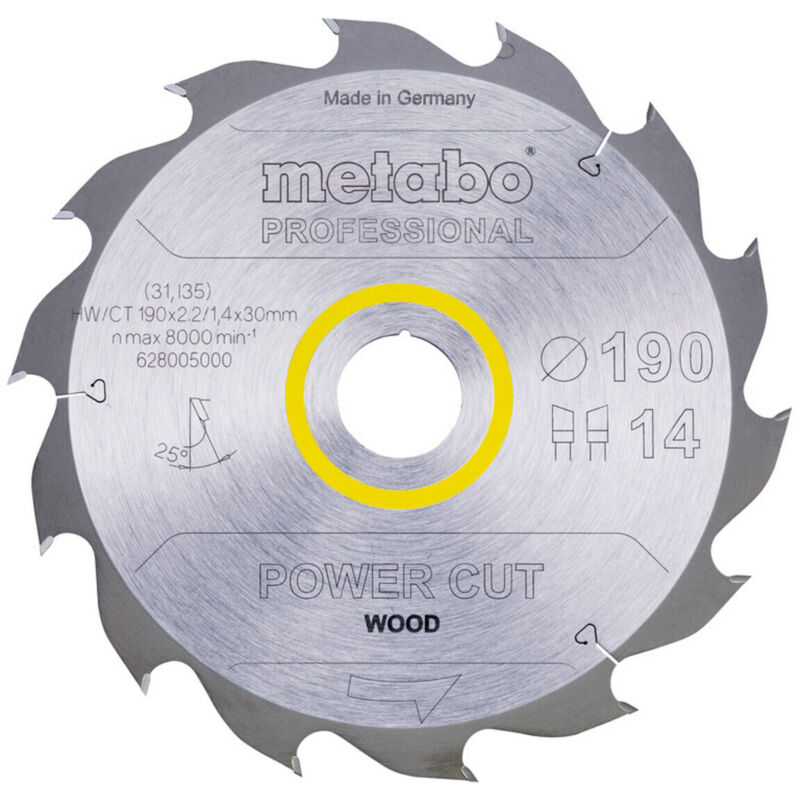 Hw Kreissägeblatt 190x30, 14 wz - Metabo