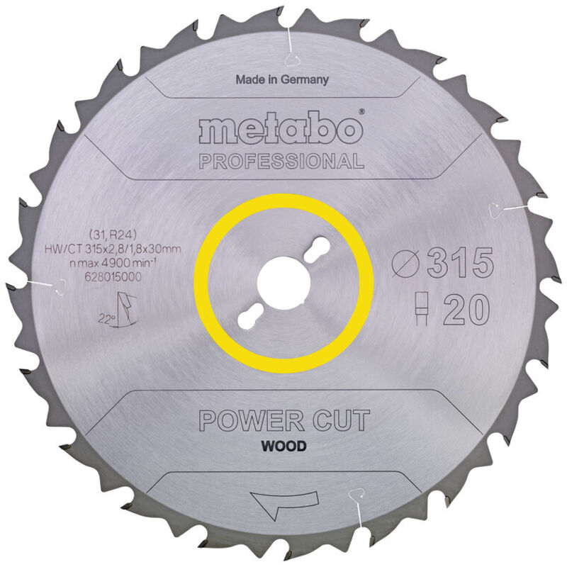 Metabo - Sägeblatt 'power cut wood - professional', 300x2,8/1,8x30, Z28 wz 15°