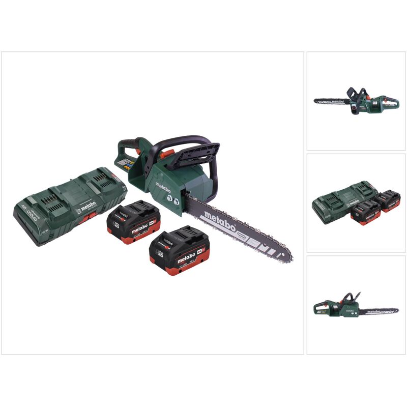 Metabo MS 36-18 LTX BL 40 Akku Kettensäge 36 V ( 2x 18 V ) 40 cm 22 m/s Brushless + 2x Akku 8,0 Ah + Doppel Ladegerät