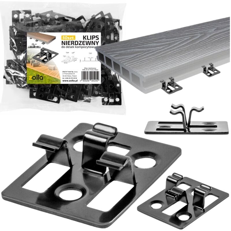 Metall-Befestigungsclips für Verbund-Terrassendielen, verdeckte Montage, 50 Stk.
