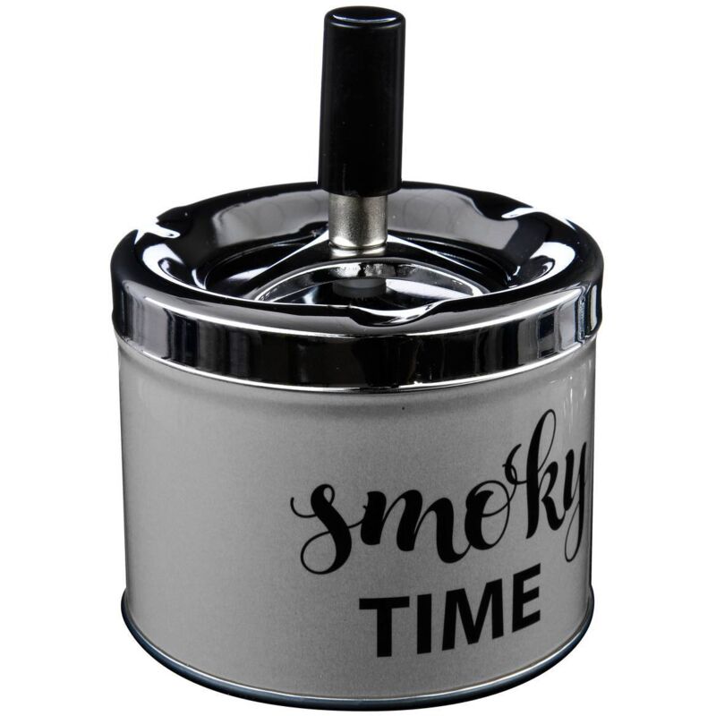 Atmosphera - Aschenbecher Aaron aus Metall D9,5cm - Grau