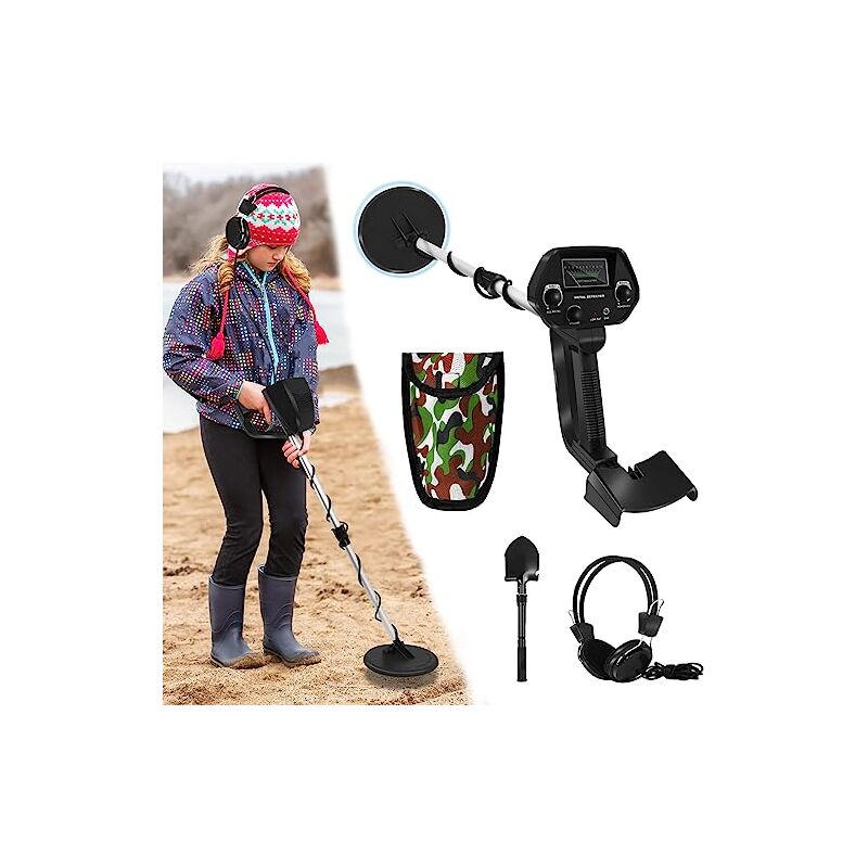 Metalldetektor Kinder Metalldetektoren Set bis 30cm Tief inkl. Schaufel & Kopfhörer & Tragetasche Metalldetektor Metallsuchgerät mit Mechanische