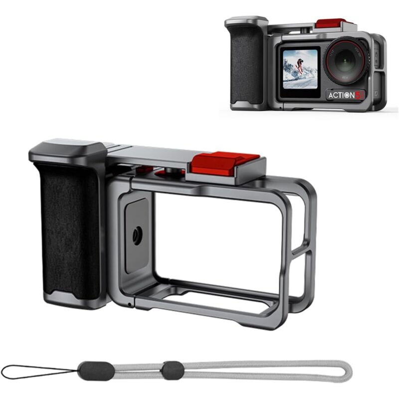 Metallkäfig für DJI Osmo Action 4/3/5 Pro, Schutzhülle für DJI Osmo Action 4/3/5 Pro, Mikrofonkäfig mit Kälteschutz für Videomikrofon