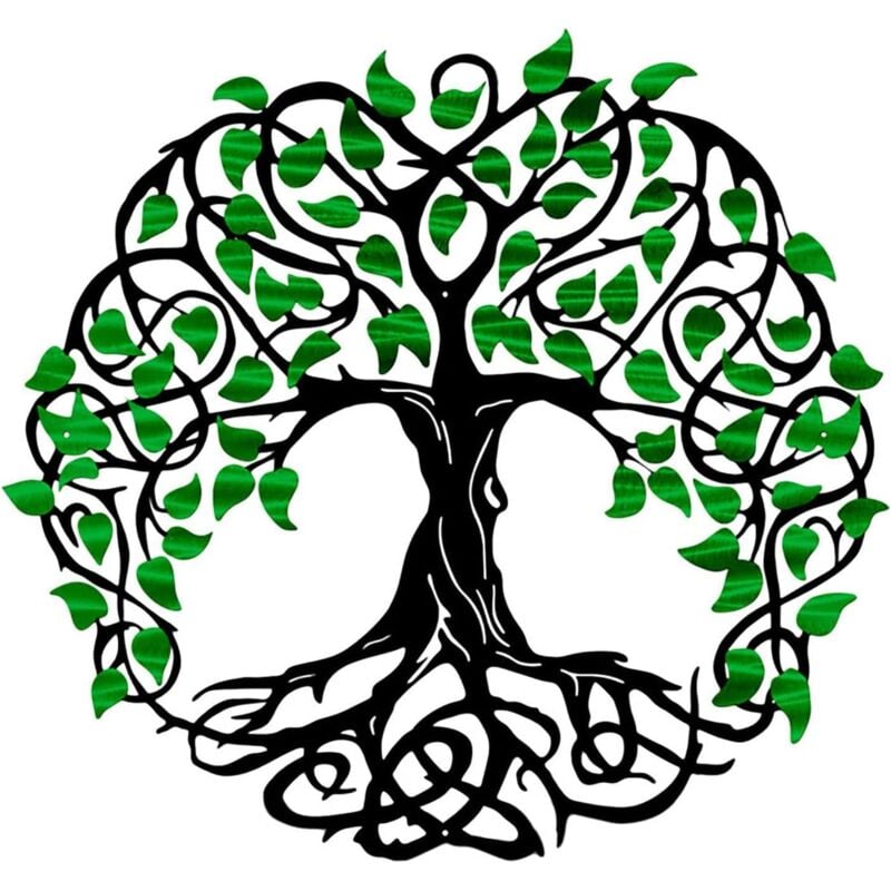 Metallwandkunst, Baum des Lebens, Metallwand, Familienschild, Metallbaum, Deko, Kunst, Zen-Wand, Vintage, dekoratives Wandbild, Wohnzimmer, Esoterik