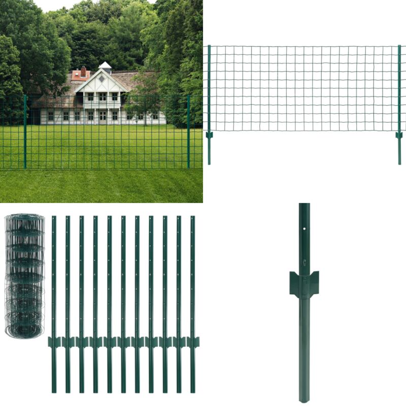 Metallzaun Stahl 20 x 0,8 m Grün - Zaun - Metallzaun - Gartenzaun - Stahltzaun - Grüne Zaun - Home & Living