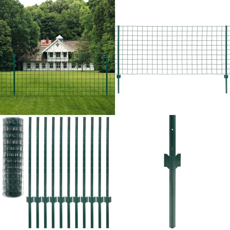 Metallzaun Stahl 20 x 1 m Grün - Zaun - Metallzaun - Gartenzaun - Stahllzaun - Grüne Zaun - Home & Living