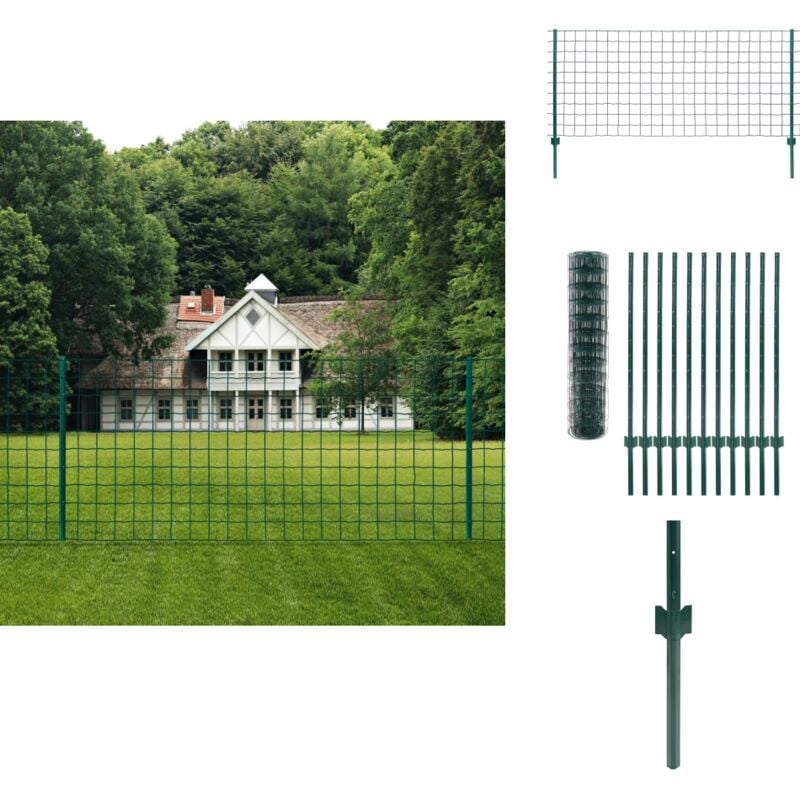 Metallzaun Stahl 20 x 1,2 m Grün - Zaun - Metallzaun - Gartenzaun - Stahllzaun - Grüne Zaun