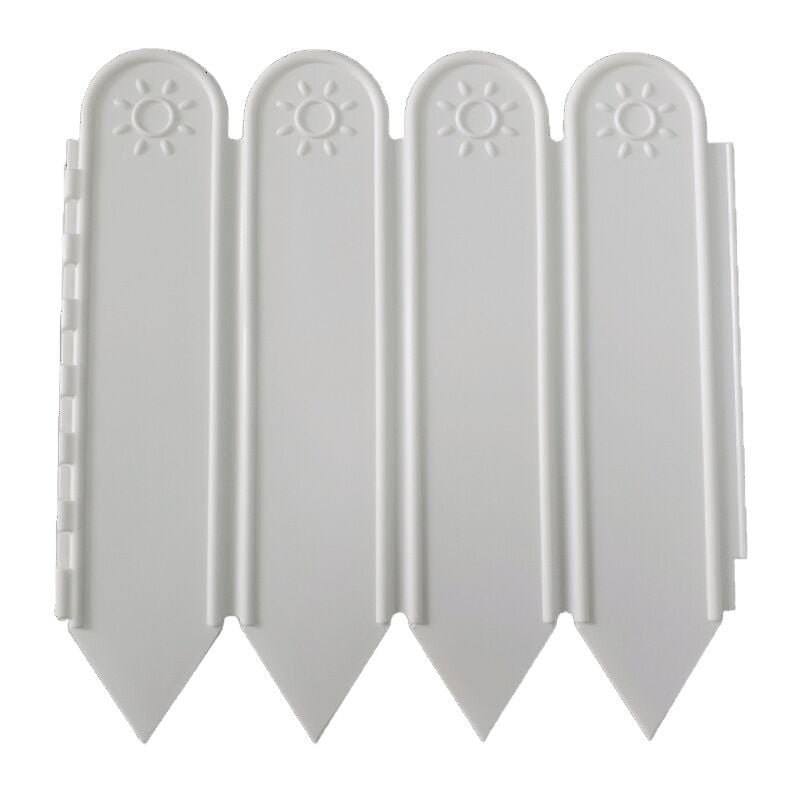 2 Meter Gartenkante, Rasenkante, dekorativer Gartenzaun, Landschaftskante, gepflasterte Gartenkante, weiß, 15 cm x 2 m