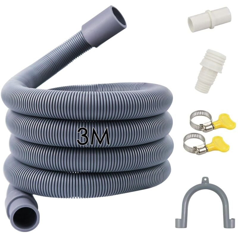 Meter Universal-Ablaufschlauch, für Waschmaschine, Wasserablaufschlauch, für Waschmaschine und Geschirrspüler (3M)