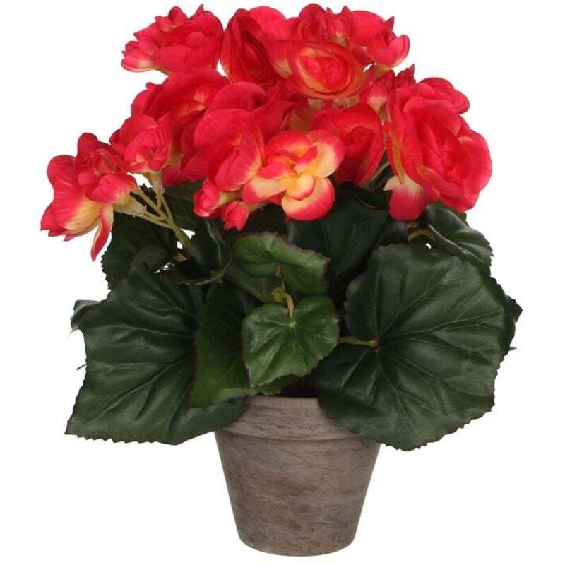 Mica Decorations - Mica Begonia im Topf dunkelrosa, 25 x 20 cm Kunstpflanzen