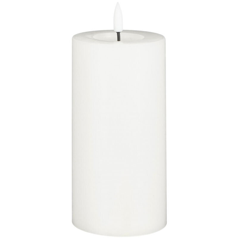 Mica Decorations LED Kerze mit Timer weiß Ø 8 x 15 cm warmweiß Flammenlose/LED-Kerze