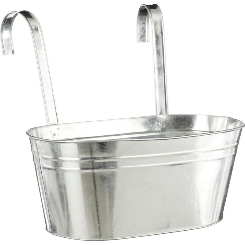 Mica Decorations - Topf Joey Eisen 13,5 x 30 x 17 cm hängend grau Topf