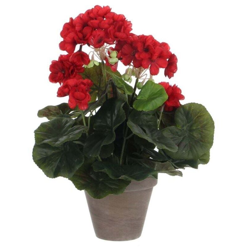 Mica Geranium im Topf rot, 34 x 20 cm Kunstpflanzen