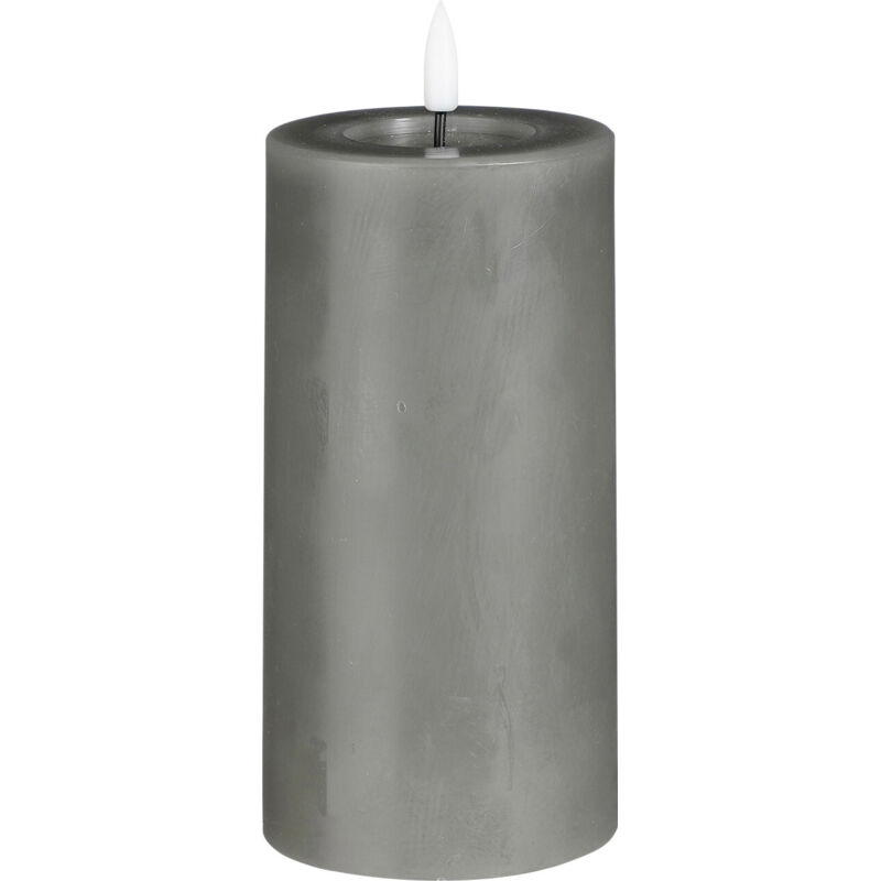 Mica Kerze 15 x 7,5 cm grau Flammenlose/LED-Kerze