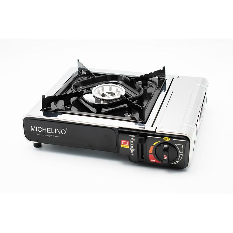 Campingkocher Gasherd Kocher mit Tragekoffer Shisha Kohlenanzünder inkl 8 Gaskartuschen - Michelino