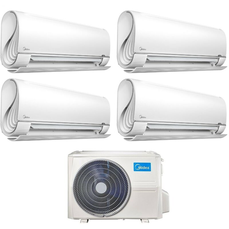 Quadri Split Inverter Klimageräte Serie BreezeleSS+ 9+9+12+12 mit M4OE-28HFN8-Q R-32 Wi-Fi Integrated 9000+9000+12000 - Neu - Midea