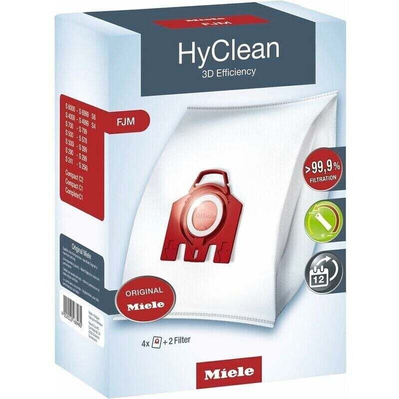 Miele 9917710 HyClean 3D Efficiency FJM Staubsaugerbeutel, für Miele Staubsauger mit Beutel, 4er-Packung H345