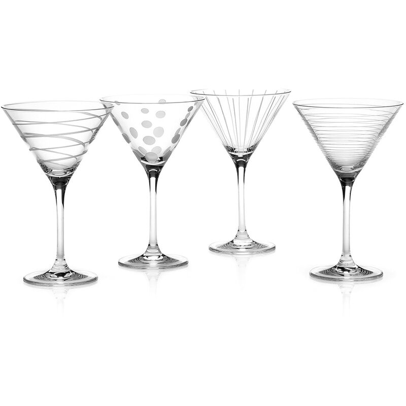 MIKASA Creative Tops Cheers Set de Gläser de Martini Cocktailgläser de Kristall, Set de 4, Multi-Color