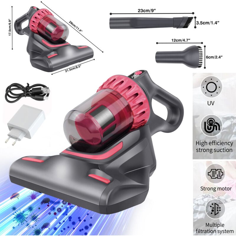 Milbenstaubsauger 3 in1 UV-Licht sterilisierend für Matratzen & Handstaubsauger