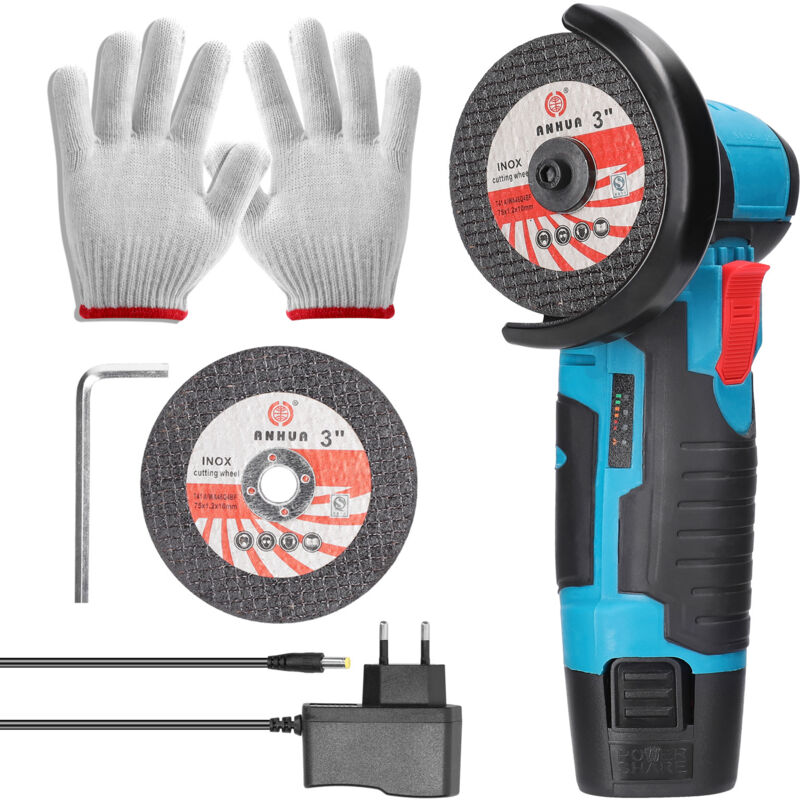 Mini 19500rpm 12V Professional mit 1 Akku,Mini Akku Winkelschleifer 76mm zum Schneiden,Polieren und Schleifen,Angle Grinder,Trennen