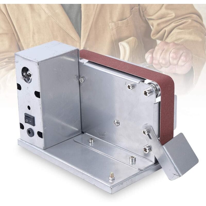 Mini Bandschleifer, 200W Bandschleifmaschine 7-Stufig DIY Poliermaschine, 10 PCS Schleifgürtel, 30 533mm Schleifbänder Geliefert für Zuhause, Holz,